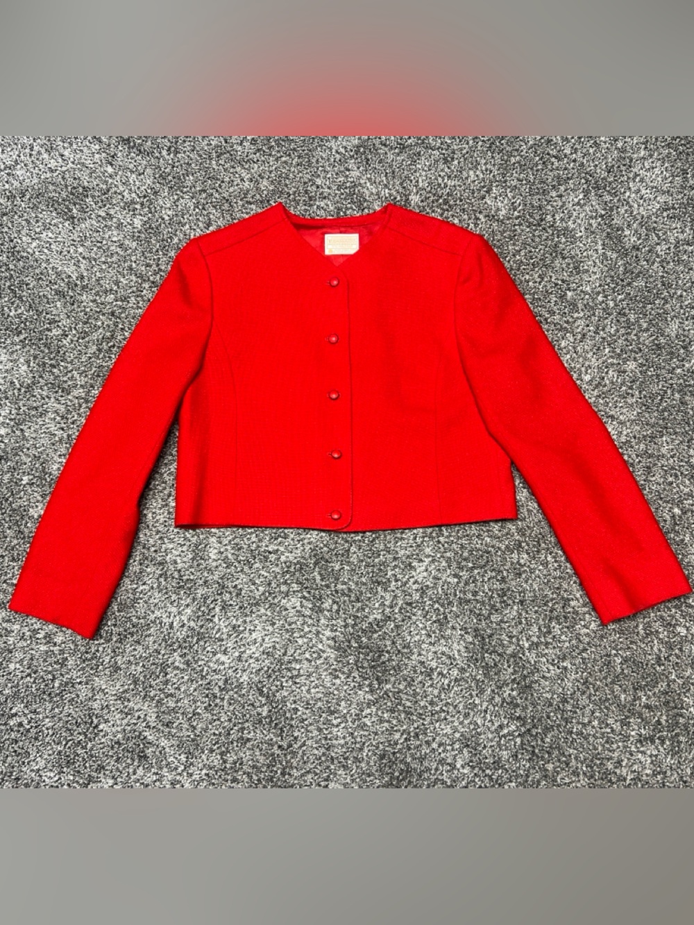 Pendleton Vintage Red Wool Jacket  Button-Front Women's Cardigan Size 16